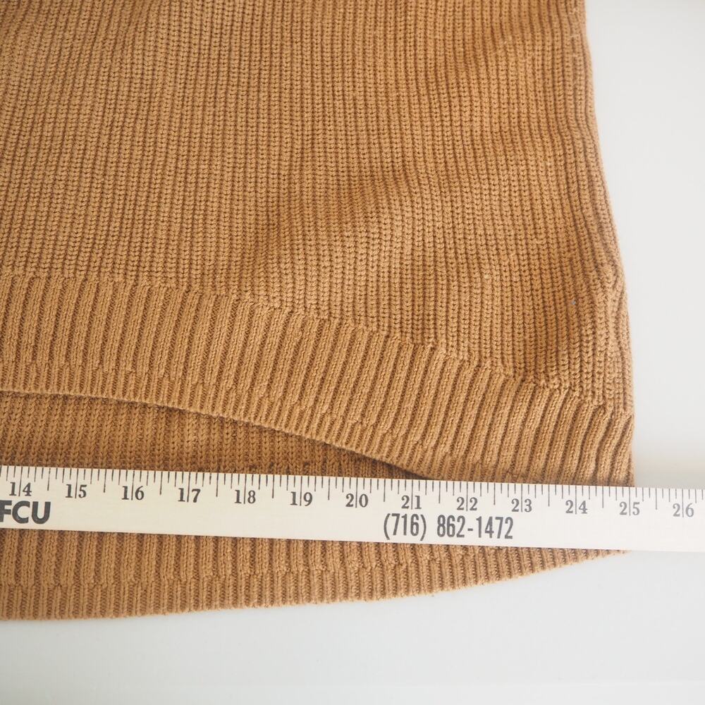 J. Crew Ribbed cotton-blend relaxed turtleneck Sweater Brown Women's Sz L BB427 - Picture 5 of 8